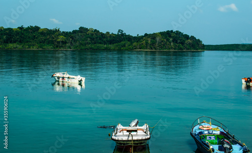 Beautiful view of ross and smith island in andaman.