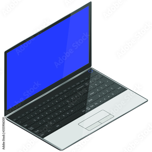 A laptop. Isometry. Isolated vector image on a white background. Flat style. Clipart