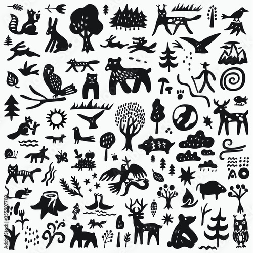 forest animals  - doodle set
