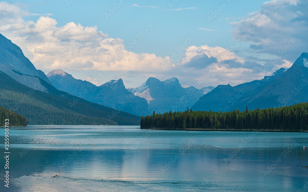 maligne lake view inside Jasper National Park, Alberta, Canada