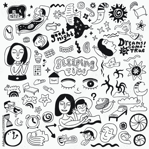 sleeping time doodles