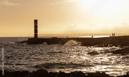 Sunset in the Colonia de Sant Jordi against the light photo