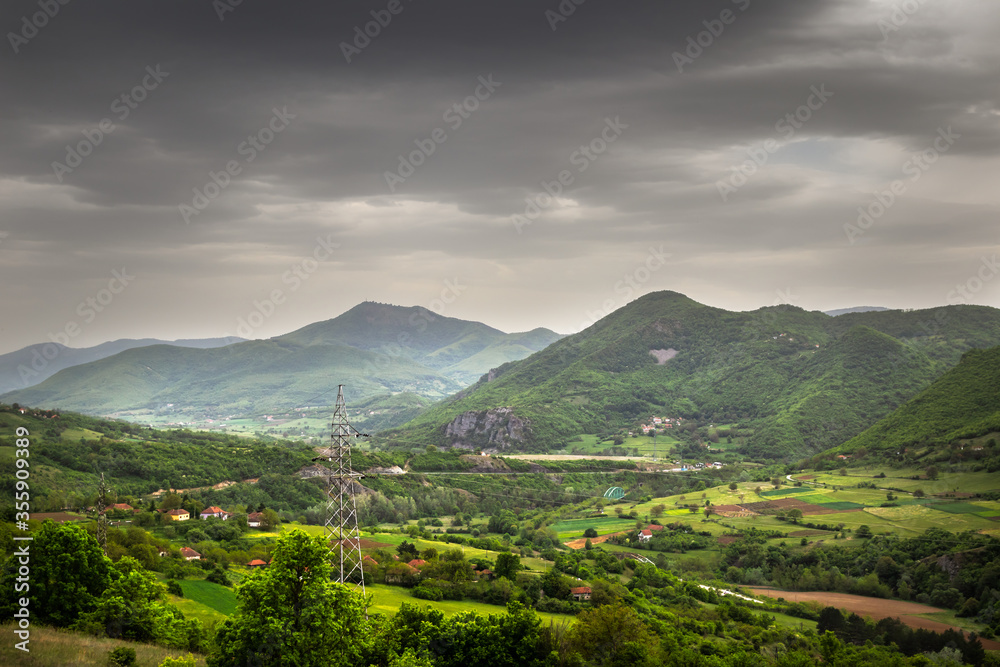 Naklejka premium Mountains, hills and meadows on Kopaonik mountain in Serbia