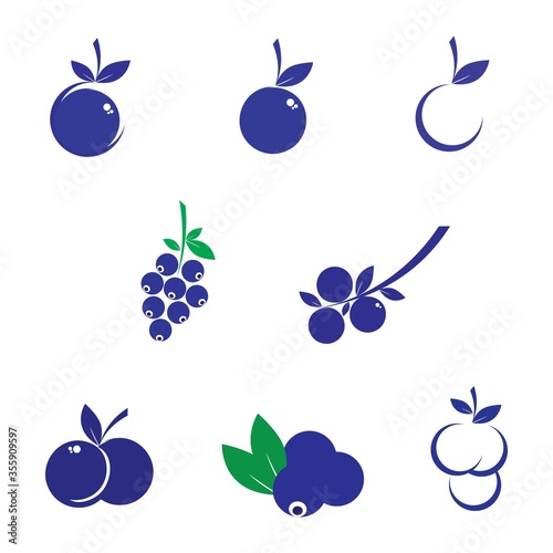 blueberry illustration logo vector