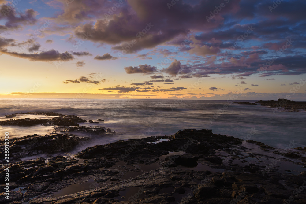 coucher de soleil sur l'océan