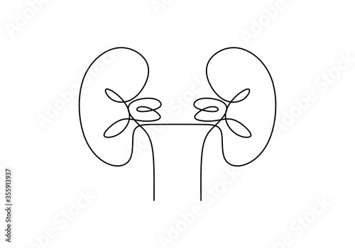 One single line art anatomical human stomach silhouette isolated on white background. Healthy medicine concept design world digestive health day one sketch outline drawing vector illustration