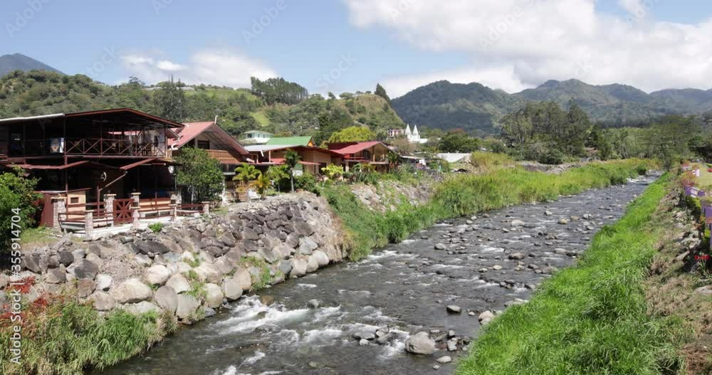 Panama Boquete houses on the Caldera River Panama Boquete houses on the Caldera River