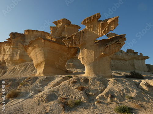 Fototapeta Naklejka Na Ścianę i Meble -  Ciudad Encantada de Bolnuevo: Eroded sandstone formations next to the beach of Bolnuevo, Puerto de Mazarrón, Murcia, Spain