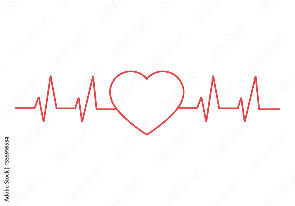 Heartbeat line. Vector illustration.