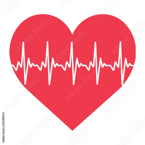 Heartbeat line. Vector illustration.