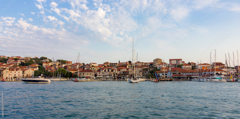 Obraz premium Beautiful Scene taken from Trogir next to the Sea