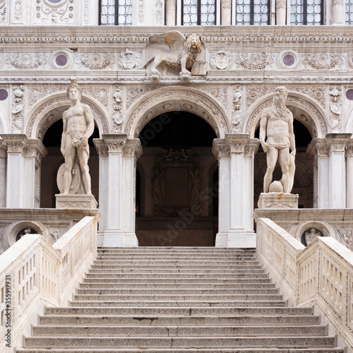 Stairs in the courtyard of Palazzo Ducale, Venice, Italy