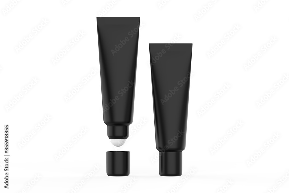 Glossy Cosmetic Tube With Ball Mock up on white background. 3d illustration Glossy Cosmetic Tube With Ball Mock up on white background. 3d illustration