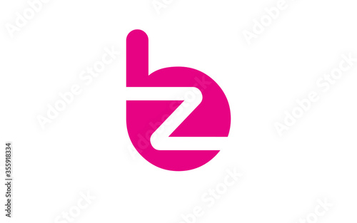 bz or zb Letter Initial Logo Design, Vector Template