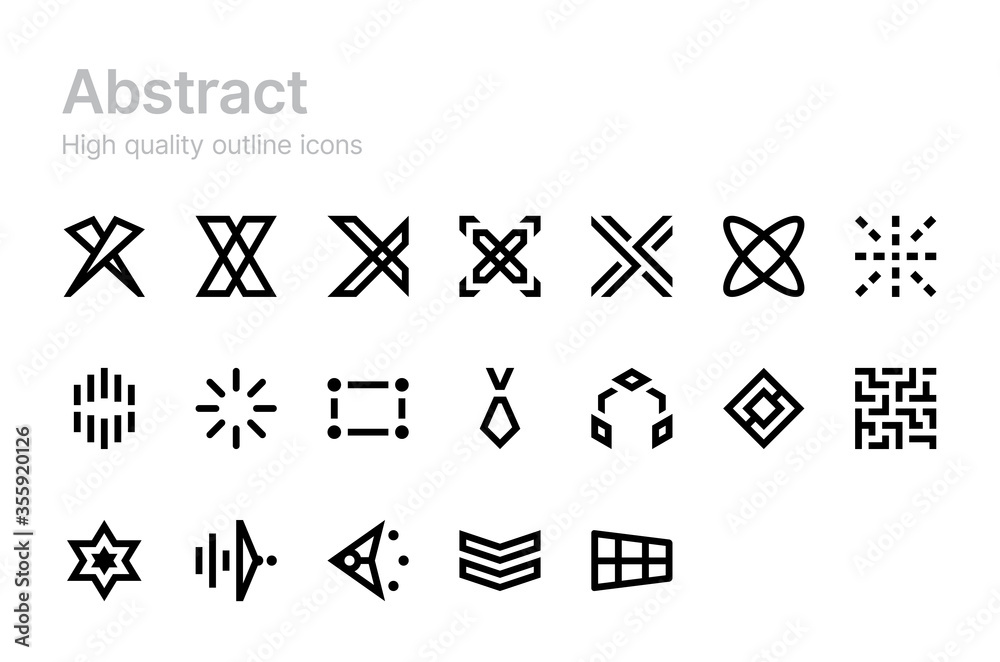 Abstract vector icons. Figures. Sharp objects. Abstract vector icons. Figures. Sharp objects.