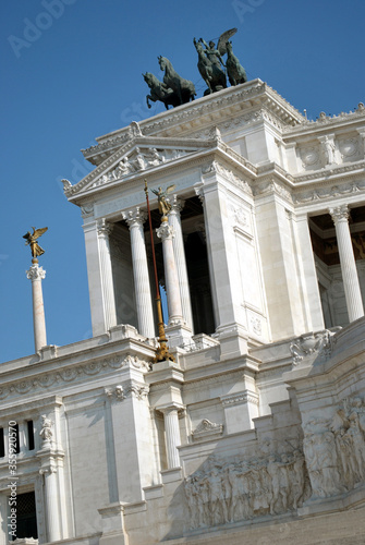 The Vittoriano National Monument neogreek neoclassical architectural Style. Italy has reopend its famous  Victor Emmanuel II National Monument  to visitors.