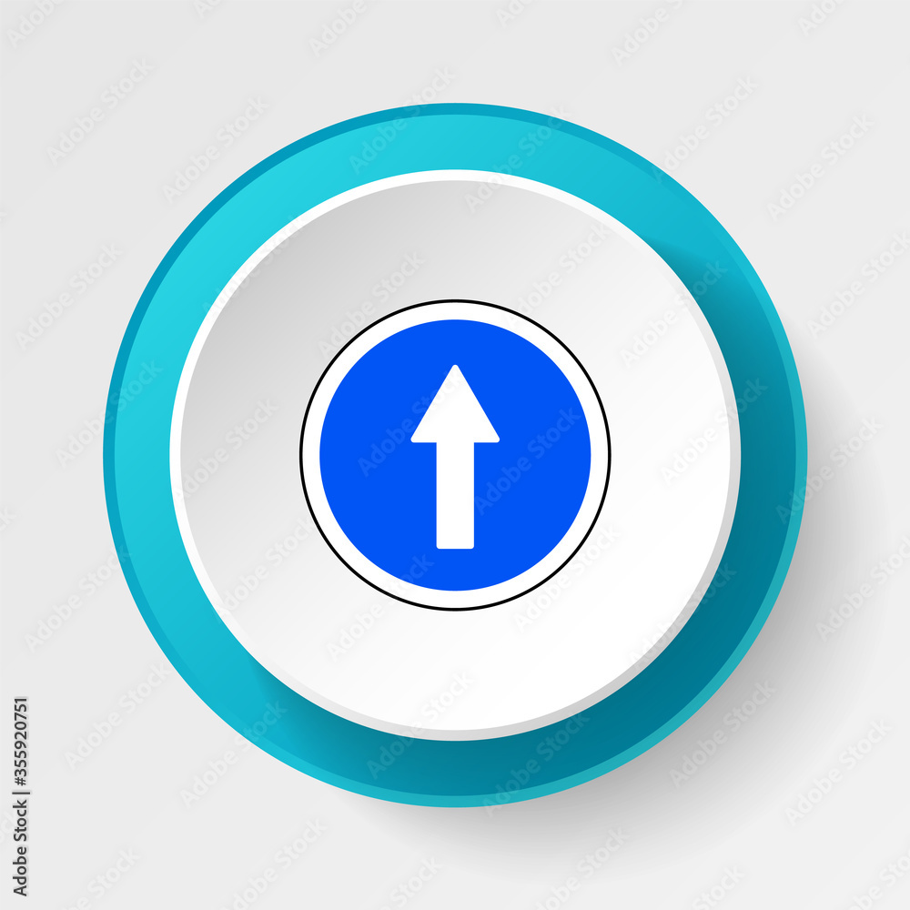 Round button for web icon, Traffic signs, straight. Vector icon Round button for web icon, Traffic signs, straight. Vector icon
