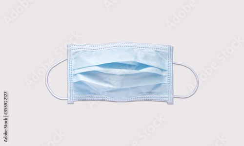Blue face mask on a white background