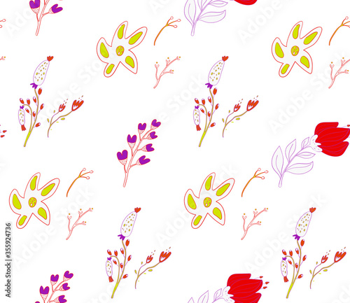 Bright color beautiful background. Tileable images from leaves and  plants. Summer theme pattern.
