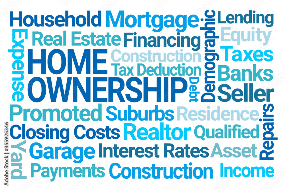 Home Ownership Word Cloud on White Background Home Ownership Word Cloud on White Background