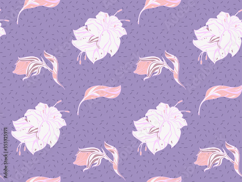 Image without seams. Beautiful pattern on a summer theme. Pattern consisting of  flowers and  herbs. Background image.
