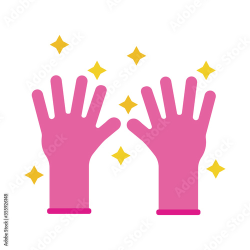 rubber gloves flat style icon