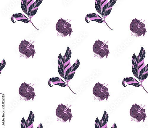 Image without seams. Beautiful pattern on a summer theme. Pattern consisting of  flowers and  herbs. Background image.
