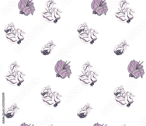 Image without seams. Beautiful pattern on a summer theme. Pattern consisting of  flowers and  herbs. Background image.
