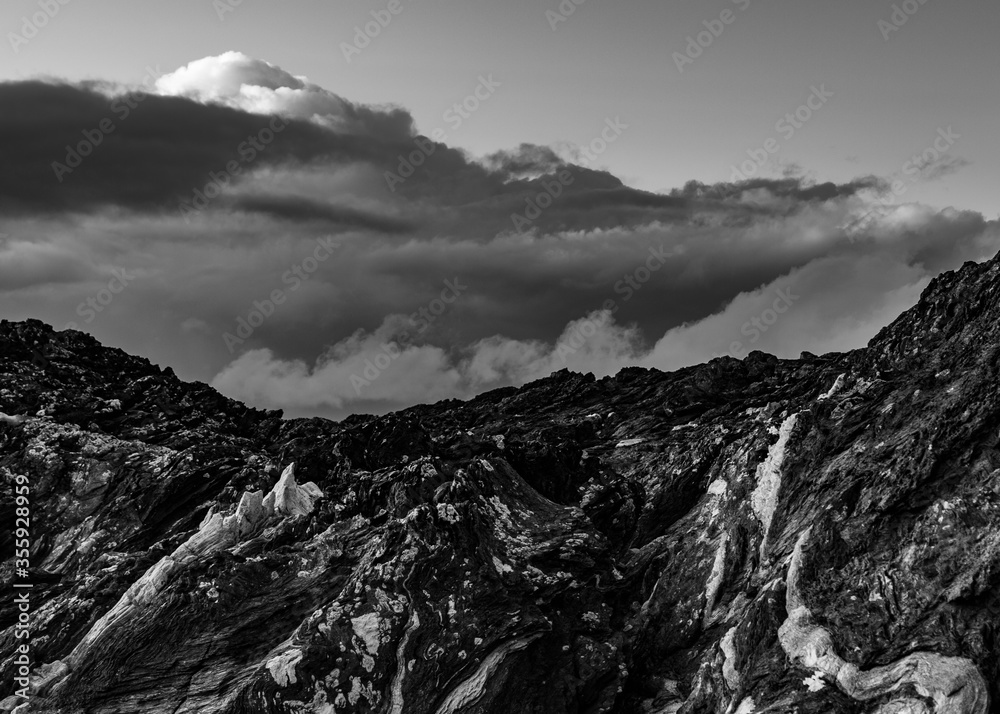 Dramatic cloud with shaped cliffs