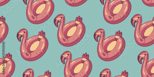 Seamless pattern with flat style on the theme of summer holidays.