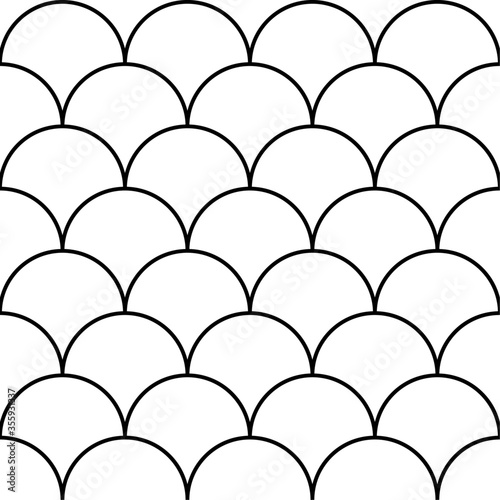 Fish scale pattern. Seamless geometric background. Vector illustration. Texture for print, textile, packaging, wallpaper.