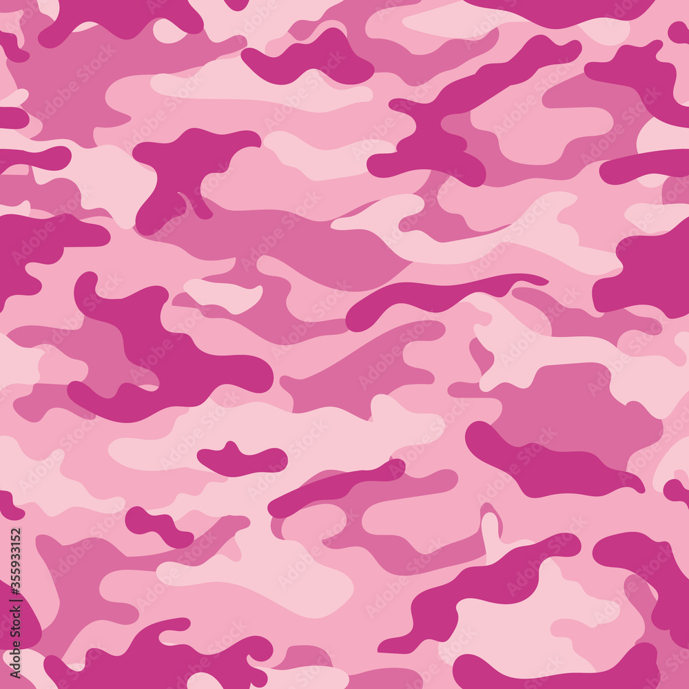 vector camouflage pattern for clothing design. Pink camouflage military pattern