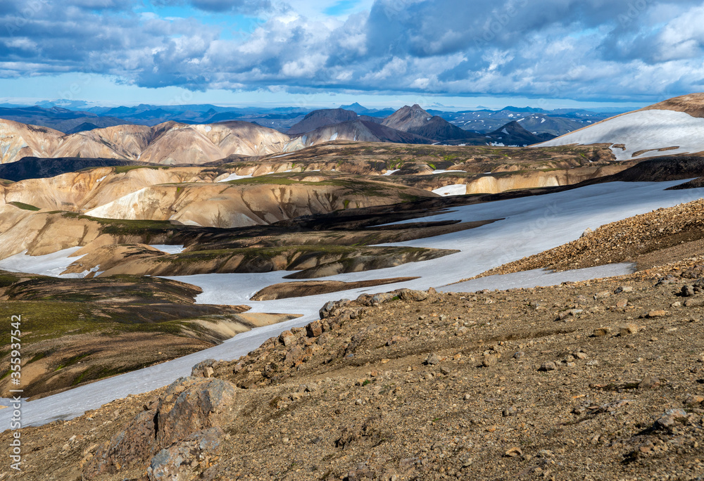 Fototapeta premium Volcanic mountains of Landmannalaugar in Fjallabak Nature Reserve. Iceland