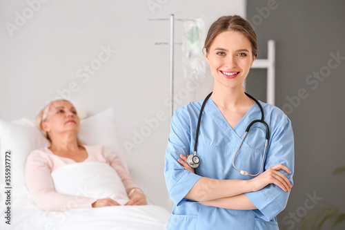Young female doctor in hosp...