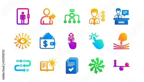 Timeline path, Cash wallet. Artificial intelligence, Balance and Refer friend icons. Classic icon set. Gradient patterns. Quality signs set. Vector