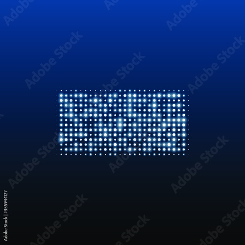 The minus symbol is evenly filled with white dots of different sizes. Vector illustration on blue background