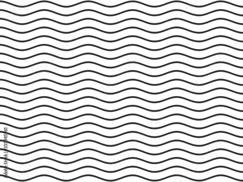 Black wavy line pattern vector illustration. Abstract seamless background.