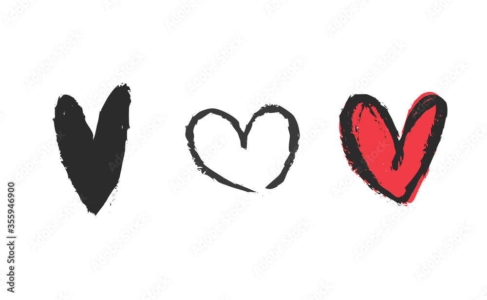 Heart doodles set. Collection of hand drawn illustrated hearts. Heart doodles set. Collection of hand drawn illustrated hearts.