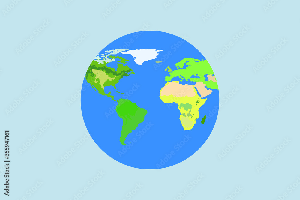 Color image of the planet, icon, emblem, logo, vector illustration
