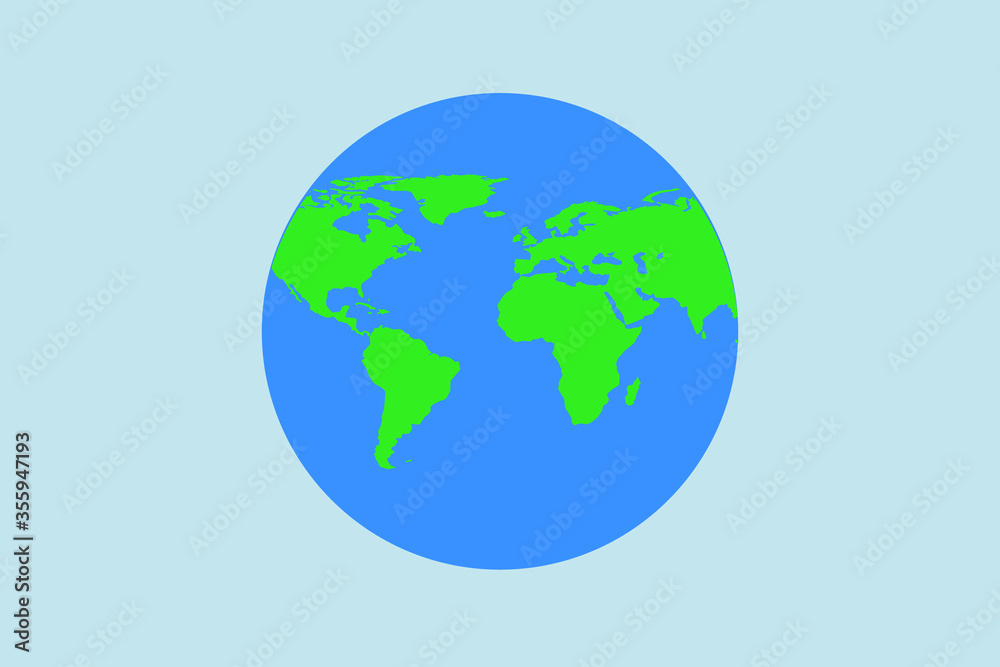Color image of planet earth, vector illustration
