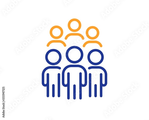 Group people line icon. Business conference sign. Team meeting symbol. Colorful thin line outline concept. Linear style group people icon. Editable stroke. Vector