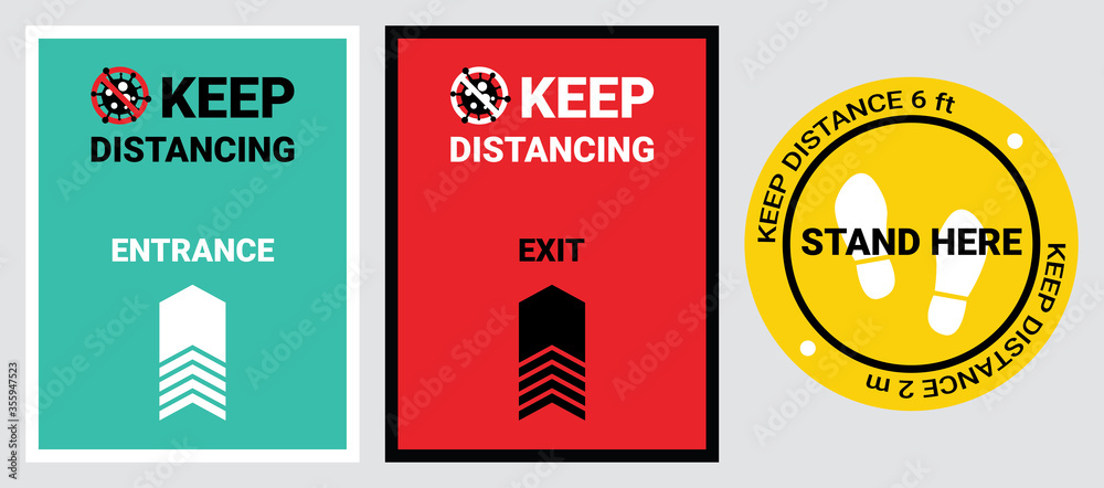 Please keep safe distance sign to help reduce the spread of covid-19