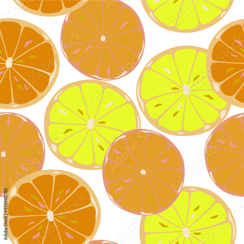 Vector seamless. pattern wiht orange.