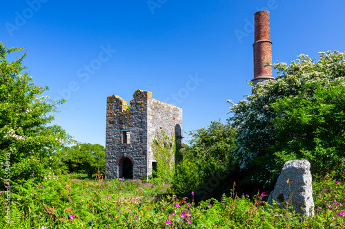 Leeds Shaft Engine House at Great Work Mine Cornwall England part of the Cornish Mining World Heritage Site. photo