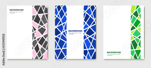 A set of posters for advertising, brochures, leaflets. Design in mosaic style. Vector illustration