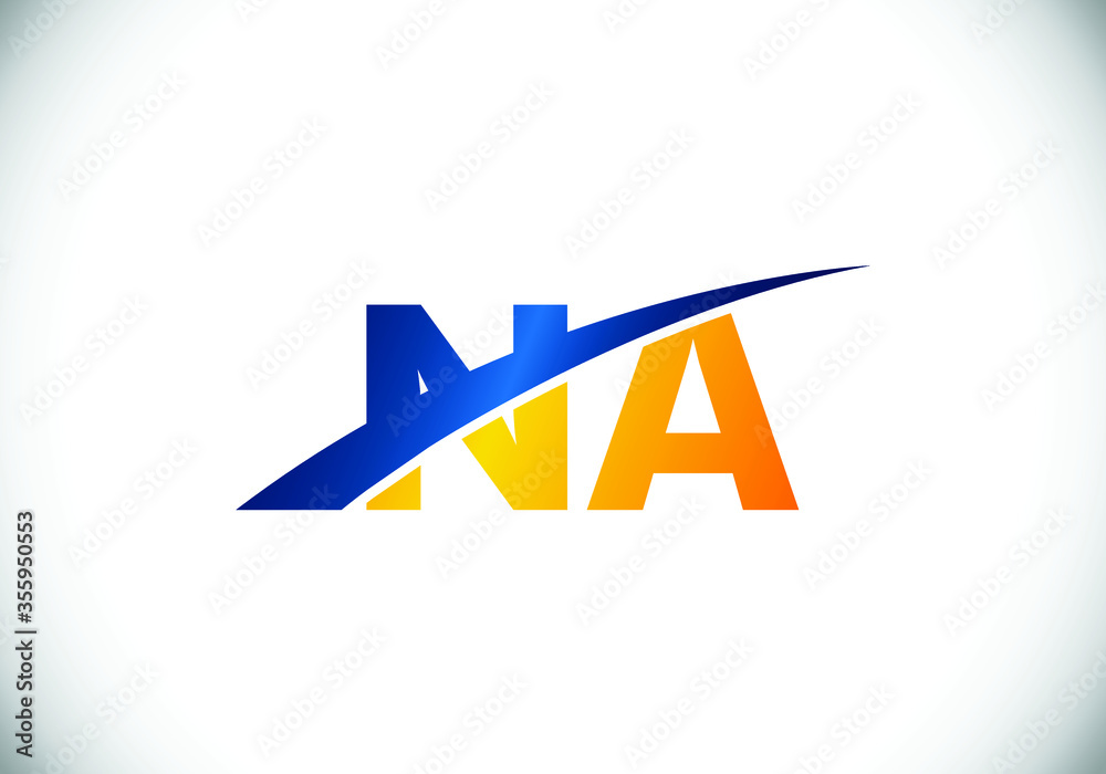 Initial Monogram Letter N A Logo Design Vector Template. N A Letter Logo Design 