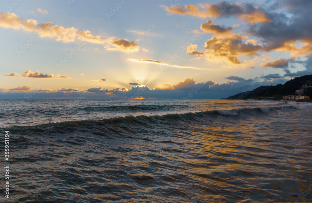 Beautiful sunset above the sea