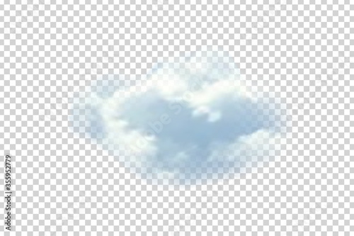 Vector realistic isolated cloud for template decoration and covering on the transparent background. Concept of storm and sky.