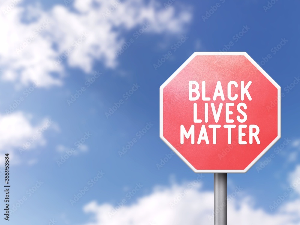 Black lives matter - Road sign on blue sky background Black lives matter - Road sign on blue sky background