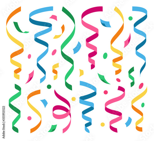 Set of colorful confetti different shapes. Perfect for decorating greeting cards, banners, backgrounds.